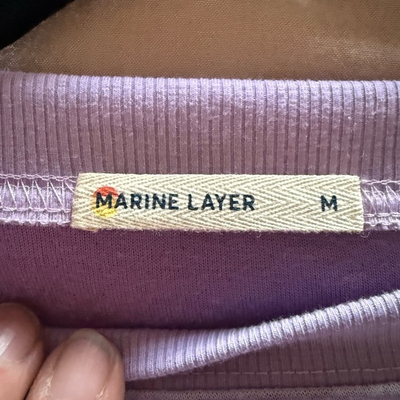 Marine Layer Lavender Long Sleeve cropped T tshirt size M - Picture 6 of 7